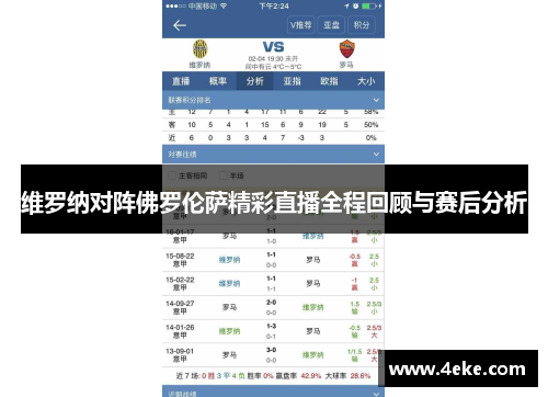 维罗纳对阵佛罗伦萨精彩直播全程回顾与赛后分析